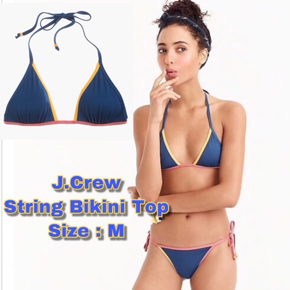 J.Crew Playa Miami string blue bikini triangle top - Picture 2 of 6